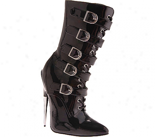 Devious Scream-1026 (women's) - Black Patent/zipper