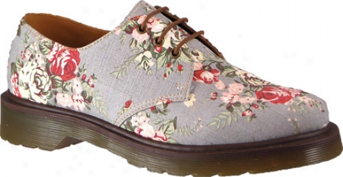 Dr. Martens 1461 Pw 3-eye Shoe Victorian Flowers (women's) - Grey Denim Victorian Flowers