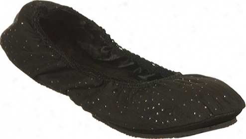 Dr. Scholl's Glitter Fast Flats (women's) - Black Satin