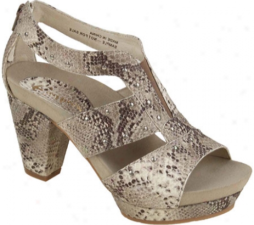 Earthies Santiago (women's) - Beige Snake Embossed Leather