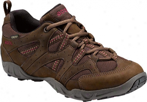 Ecco Macia Lo Gtx (women's) - Espresso/espresso/fuchsia Oil Nubuck/textile