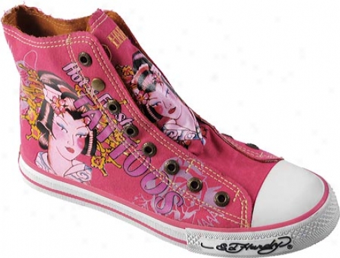 Ed Hardy Highrise Sneakers (women's) - Fcuhsia