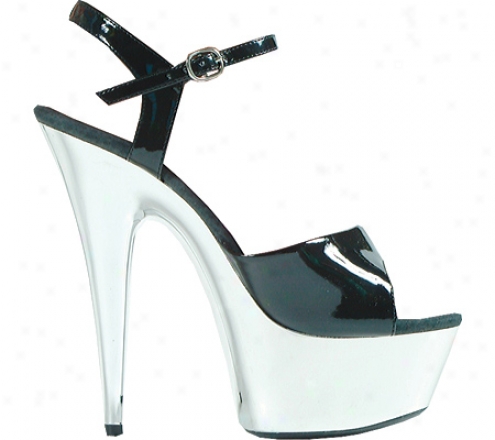 Ellie Chrome-609 (women's) - Black/silver Ch5ome Pu