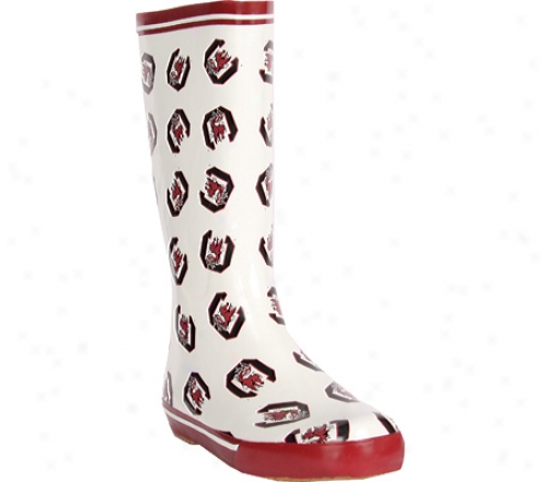 Fanshoes University Of South Carolina Rubber Boot (women's) - White/red