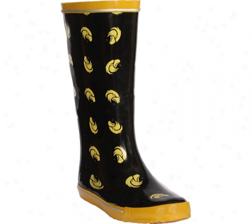 Fanshoes University Of Southern Mississippi Rubber Boot (women's) - Black/yelpow