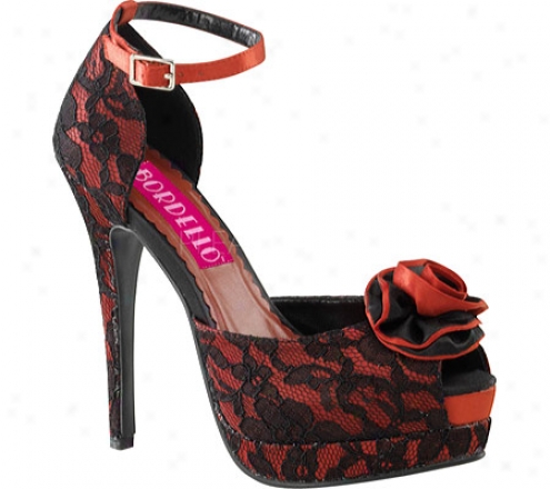 Funtasma Bella 17 (women's) - Red Satin/black Lace