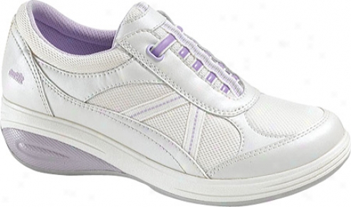 Grasshoppers Get Fit Slip On (women's) - White Leather/mesh