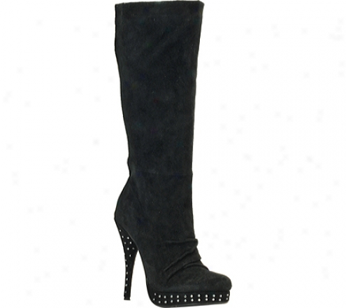 Highest Heel Pin Up-61 (women's) - Black Nubuck Suede