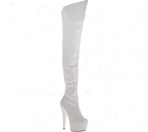 Highest Heel Wonder (women's) - White Patent Stretch