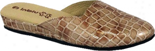 Inblu Reptile Embossed Slipper (women's) - Sand