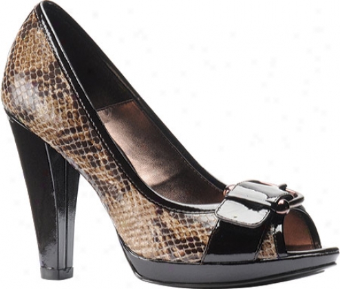 Isola Rouge (women'a) - Mocha/chocolate Python Print Leather/patent