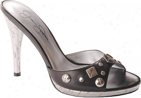 Jessicaa Simpson Johna (women's) - Black Natural Leather/new Foil Metallic Cork