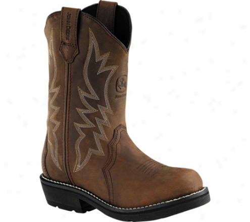 "john Deere Boots 9"" Western Wellington 2 (women's) - Coffee Crazy Horse Leather"