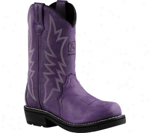 "john Deere Boots 9"" Western Wellington 2226 (women's) - Purple Soft Leather"