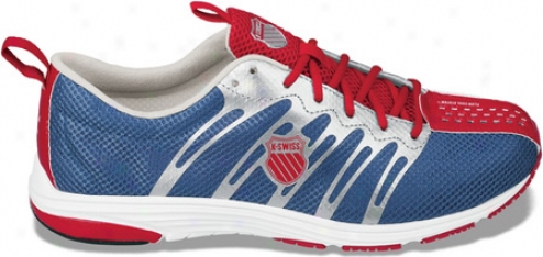 K-swiss K Ruuz (women's) - White/silver/true Red/classic Blue