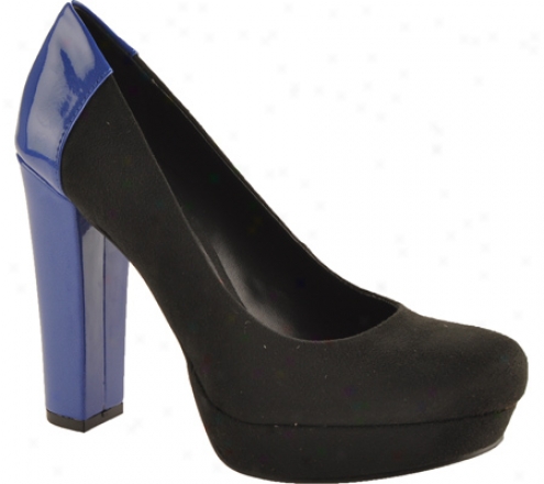 Kensie Girl Harleen (women's) - Black/electric Blue Suede/patent Pu