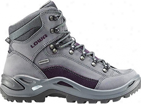 Lowa Renegade Gtx Mid (women's) - Blue Grey/prune