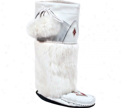 Manitobah Mukluks Tall Nappa Mukluk Boot (women's) - White Nappa Leathr/white Rabbit Fur