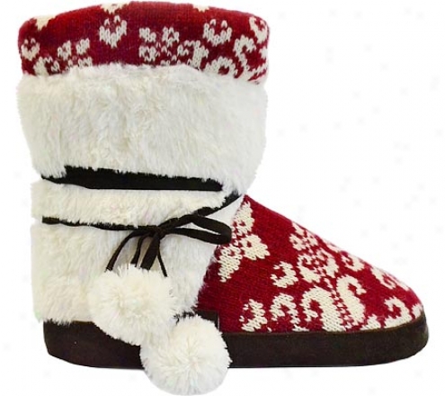 Muk Luks Classic Fur Wrapped Bootie (women's) - Candy Apple