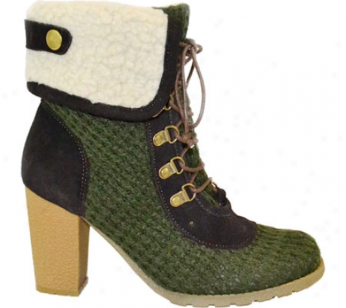 Muk Luks Knit Lqce Up Boot (women's) - Loden