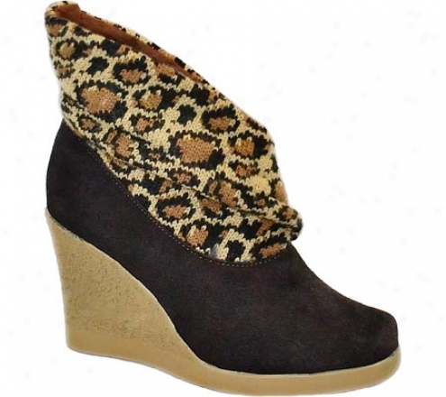 Muk Luks Leopard Knit Leather Wedge (women's) - Java