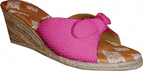 Muk Luks Solid Sophia-tied Wedge (women's) - Bright Pink