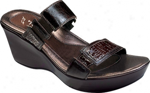 Naot Treasure (women's) - Espresso Leather/brown Croc Patent Leather