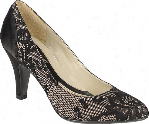 Naturalizer Clavas (women's) - Tan/black Lace/satin Fabric