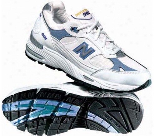 New Balance W991 (women's) - White/blue