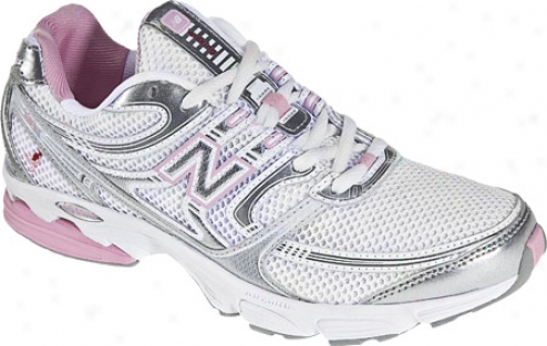 New Balance Ww615 (women's) - White/pink/silver