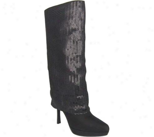 Nina Nakona (womens) - Black Matte Sequin/black Peau