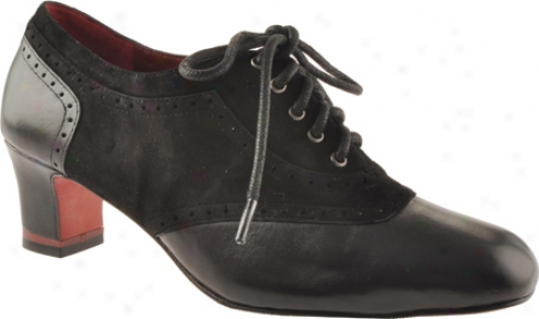 Oh! Shoes Minerva (women's) - Black Kid Suede/black Silky Nappa