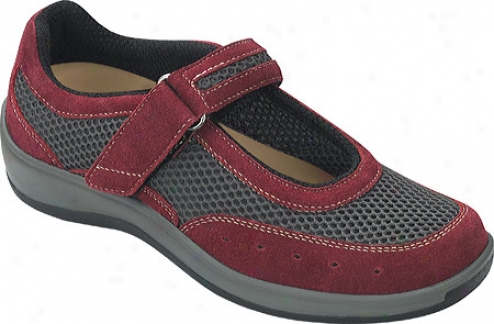 Orthofee t859 (women's) - Gfey Mesh/red Suede