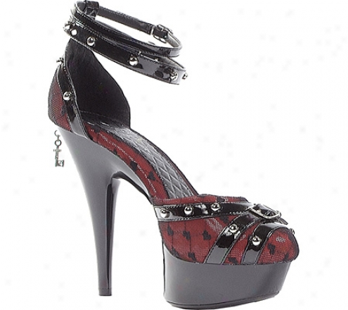 Penthouse Diora Ph509 (women's) - Red Patent/lace