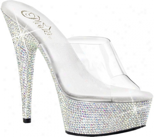 Pleaser Bejeweled 601dm (women's) - Clear/silver Multi Rhinestones