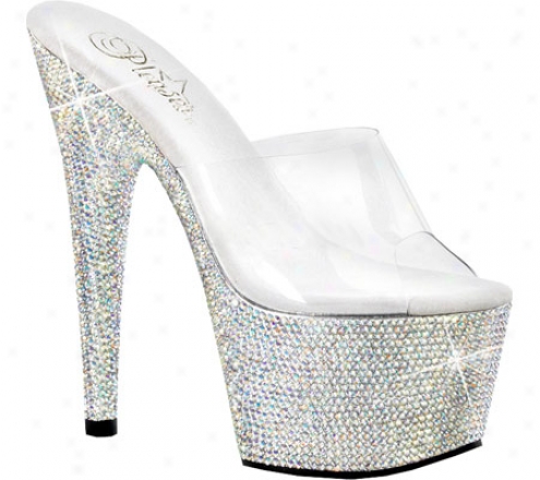 Pleaser Bejeweled 701dm (women's) - Clear/silver Multi Rhinestones