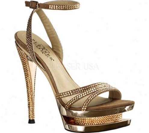 Pleaser Day & Night Fascinate 637dm (women's) - Rose Gold Suede/rose Gold Chrome