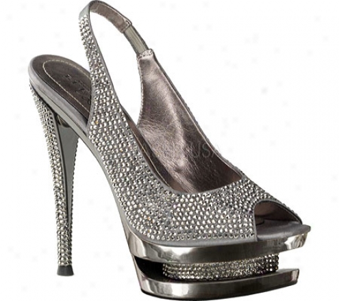 Pleaser Day & Night Fascinate 654dm (women's) - Dzrk Grey Suede/pewter Chrome