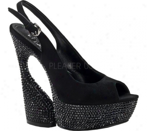 Pleaser Day & Night Swan 654dm (women's) - Black Suede