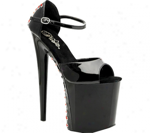 Pleaser Flamingo 860fh (women's) - Black/black Patent