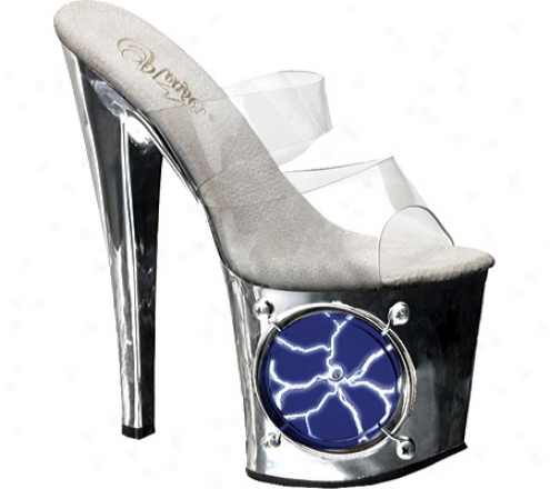 Pleaser Lightning 702 (women's) - Clear/silver Chrome/white Lights