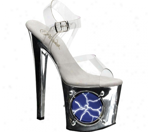 Pleaser Lightning 708 (women's) - Clear/silver Chrome/white Lights