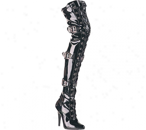 Pleaser Seduce 3024 (women's) - Black Stretch Patent