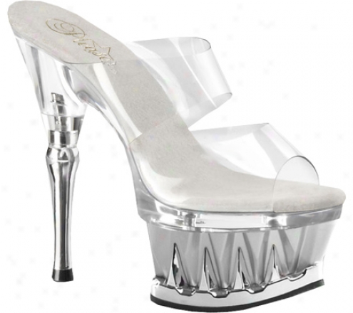 Pleaser Spiky 602 (women's) - Clear/silver