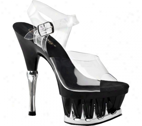 Pleaser Spiky 608 (women's) - Clear/black