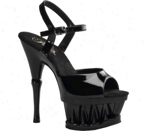 Pleaser Spiky 609 Pat (women's) - Black/black Patent