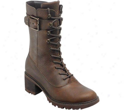 Rockport Anna Boot Lace Up (women's) - Luggage Abundant Grain Leather