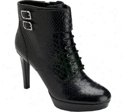 Rockport Janae Buckled Bootie (women's) - Black Quite Grain Leather