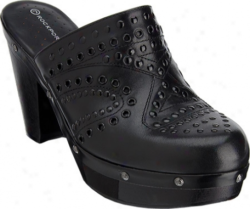 Rockport Kataj Studded Mule (women's) - Black Smooth Calf