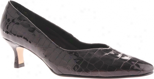 Ros Hommerson Compact (women's) - Black Croc Patent Leather